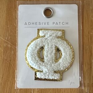 Phi—White and Gold Adhesive Patch